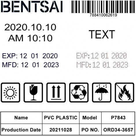 BENTSAI EB22B-L Black Fast Dry Ink Cartridge for 6210, B35, B45, B85 Handheld Printer - 4 Pcs